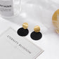POXAM New Korean Statement Earrings for women Black Cute Arcylic Geometric Drop Gold Female Earrings Brincos 2022 Trend Jewelry