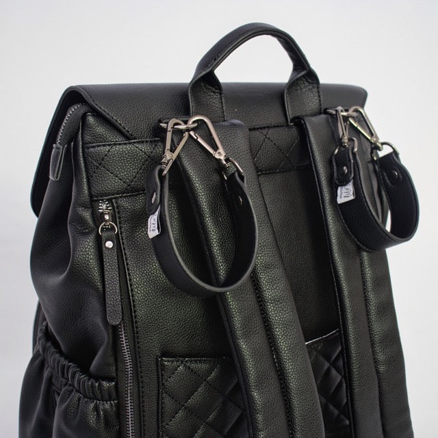Milana Changing Backpack Matte Black with Pram Straps by L&M Boutique Australia
