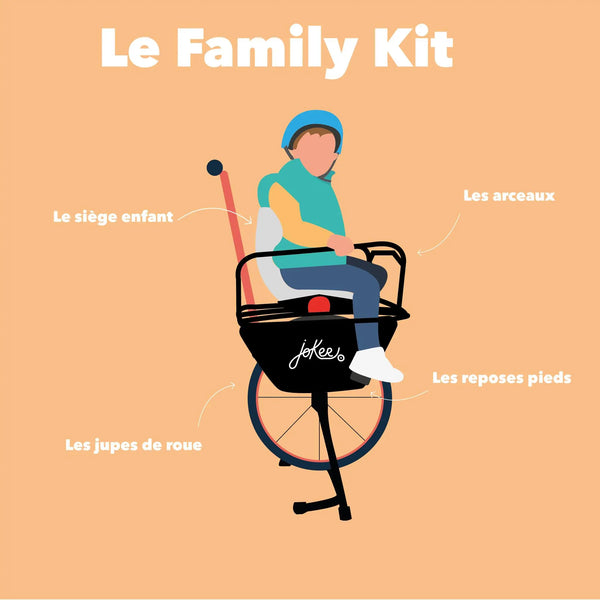 Family kit pour transformer un vélo en vélo cargo électrique