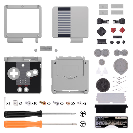 eXtremeRate White Custom Full Set Buttons for Gameboy Advance SP, Replacement A B L R Button Power on Off Volume Button D-pad Key for GBA SP Console 