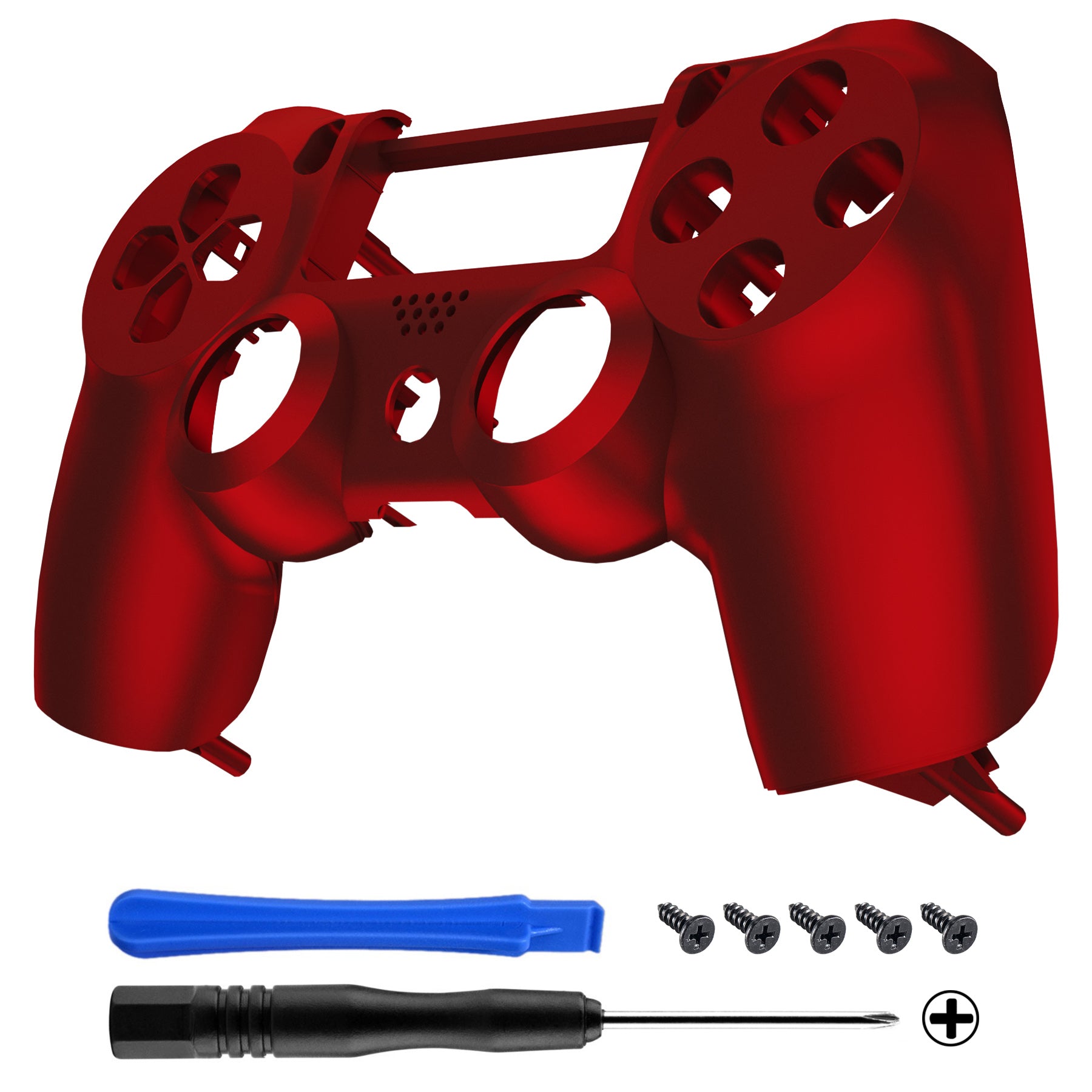 eXtremeRate Shadow Red Soft Touch Grip Front Housing Shell