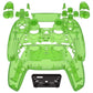 eXtremeRate Full Set Housing Shell with Buttons Touchpad Cover, Clear Green Custom Replacement Decorative Trim Shell Front Back Plates Compatible with ps5 Controller - QPFM5003G2