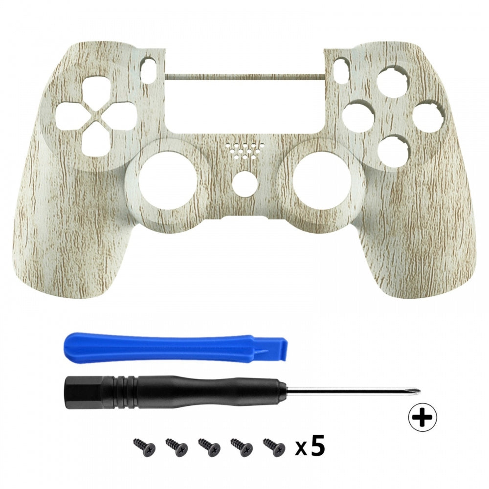 Pine Wood Grain Soft Touch Grip Front Housing Shell Faceplate Cover Fo Extremerate Retail