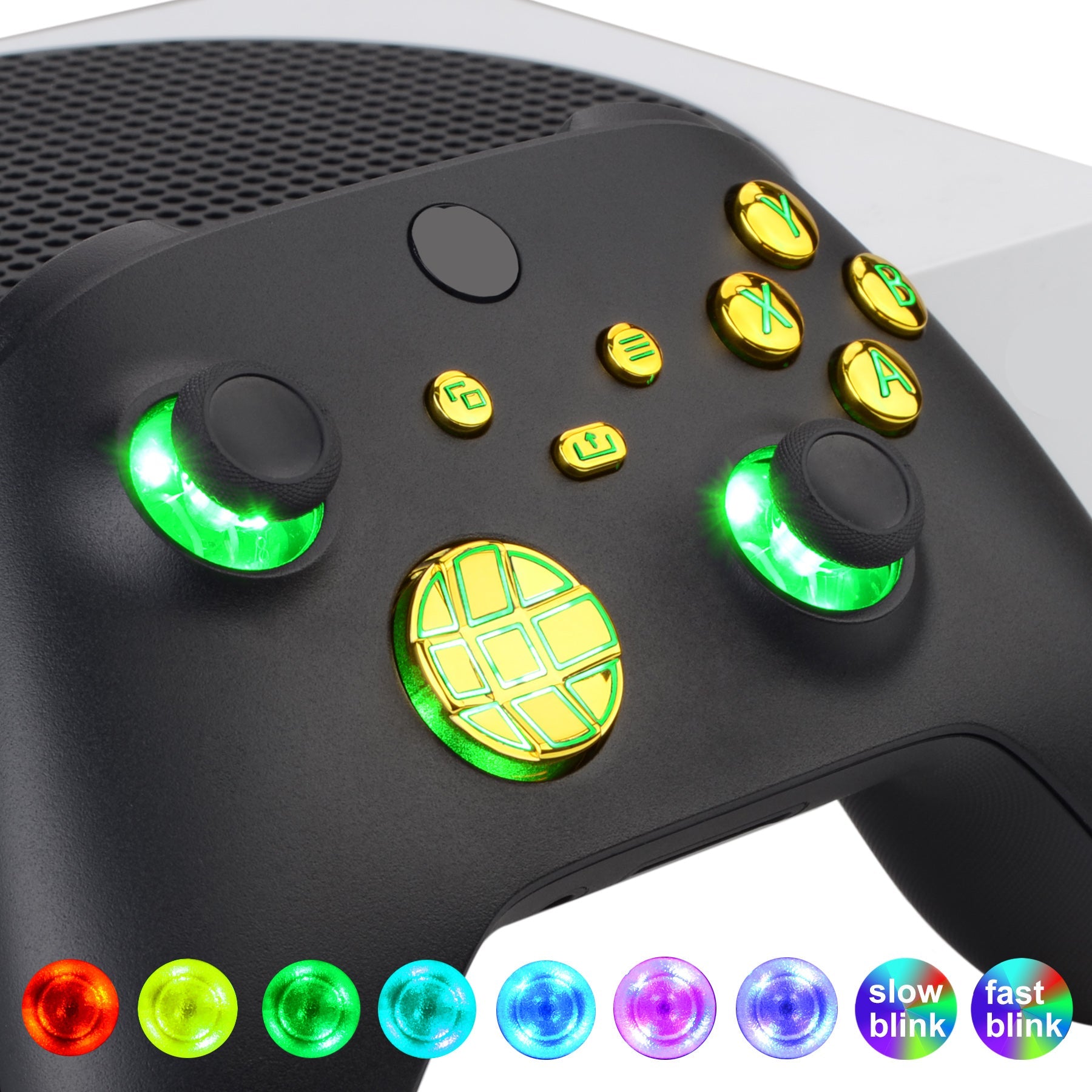 eXtremeRate Multi-Colors Luminated Dpad Thumbsticks Start Back