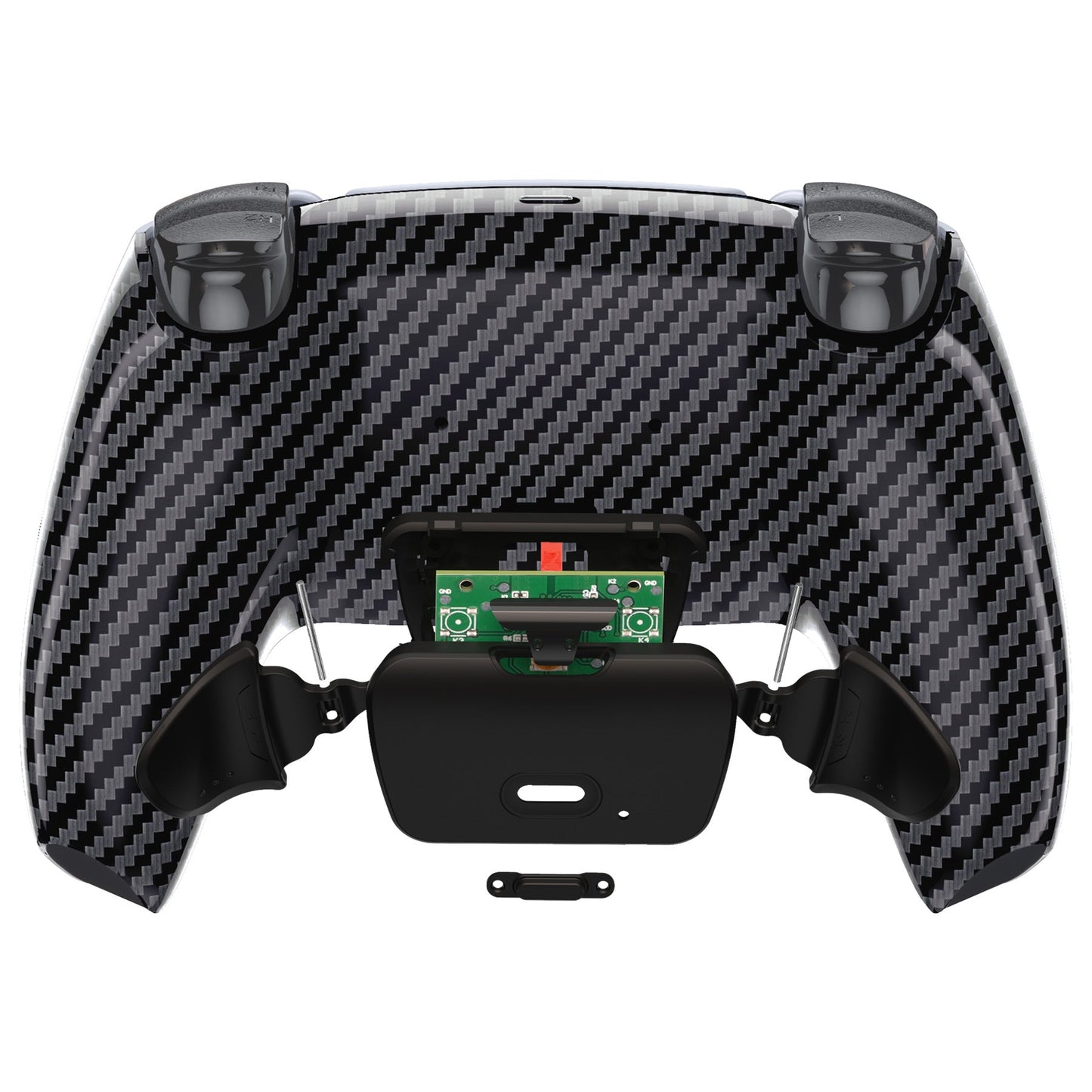 Graphite Carbon Fiber Pattern Back Paddles Remappable Rise Remap Kit for ps5 Controller, Upgrade Board & Redesigned Back Shell & Back Buttons Attachment for ps5 Controller - Controller NOT Included - XPFS2002G2