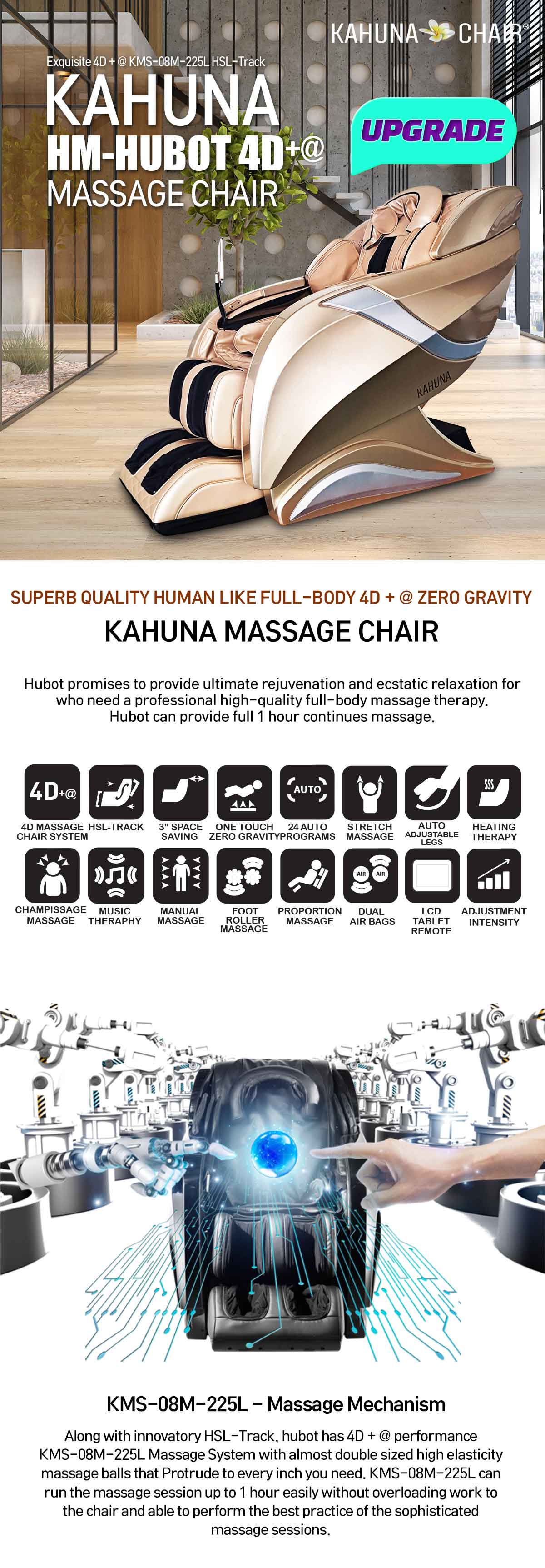 kahuna hm-hubot 4d+@ massage chair