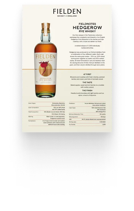 Fieldnotes Hedgerow Whisky Release Notes