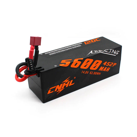 CNHL Racing Series 5600mAh 14.8V 4S 120C Hard Case Lipo Battery with T/Dean Plug