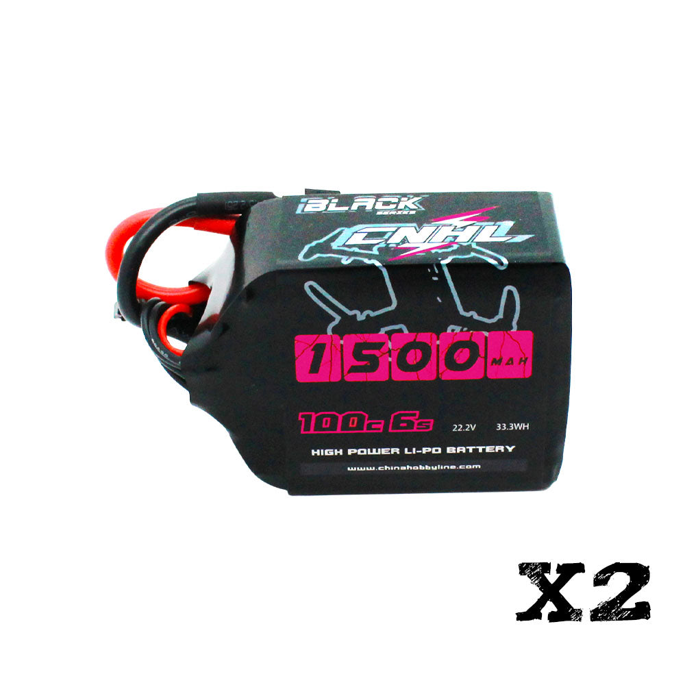 [Combo] 2 Packs CNHL Black Series 1500mAh 22.2V 6S 100C Lipo Battery with XT60 Plug