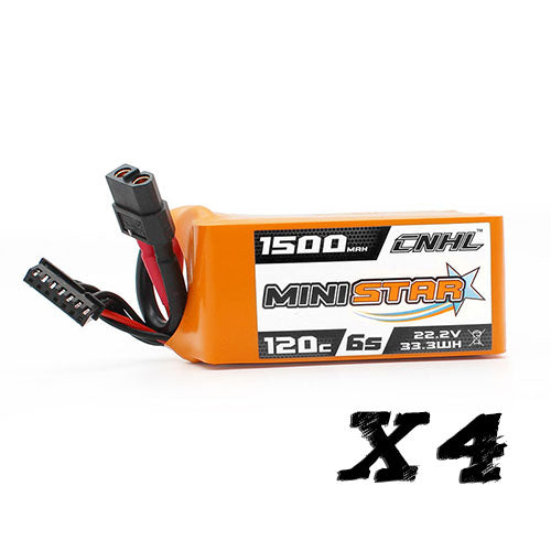 [Combo] 4 Packs CNHL ministar 1500mAh 6s 22.2v 120c Lipo Battery  with xt60 plug