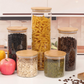 Glass Food Storage Containers with Airtight Bamboo Lids, Spice Jars, Bamboo Kitchen Organizers, Glass Canisters for Kitchen & Pantry