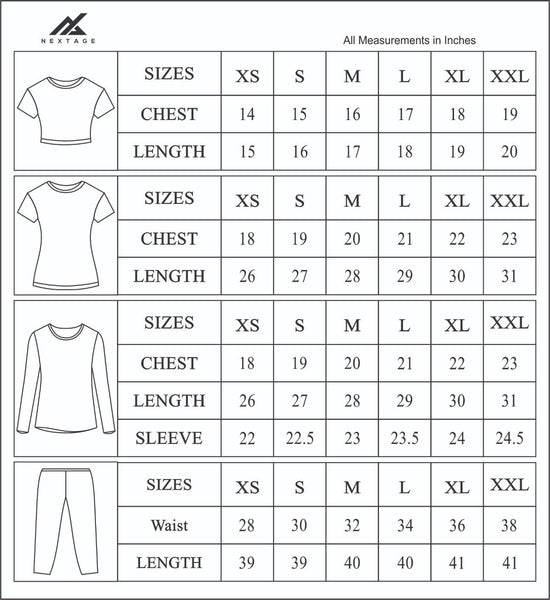NextAge: Size Chart - NextAge Clothing - Men's Wear - Women's Wear