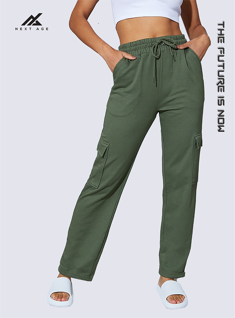 Nylon Pocket Details Cargo Pants - Online Women Cargo Pants in Pakistan