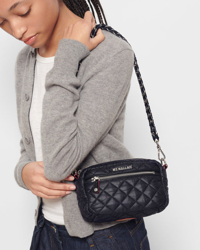 Parker Deluxe Quilted Crossbody Bag in Black