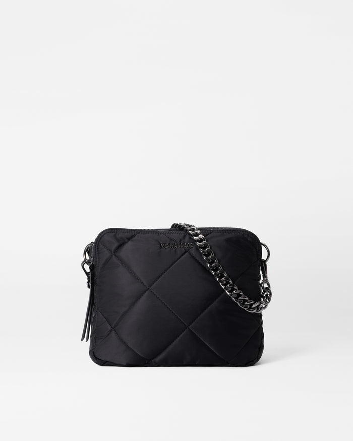 Parker Deluxe Quilted Crossbody Bag in Black
