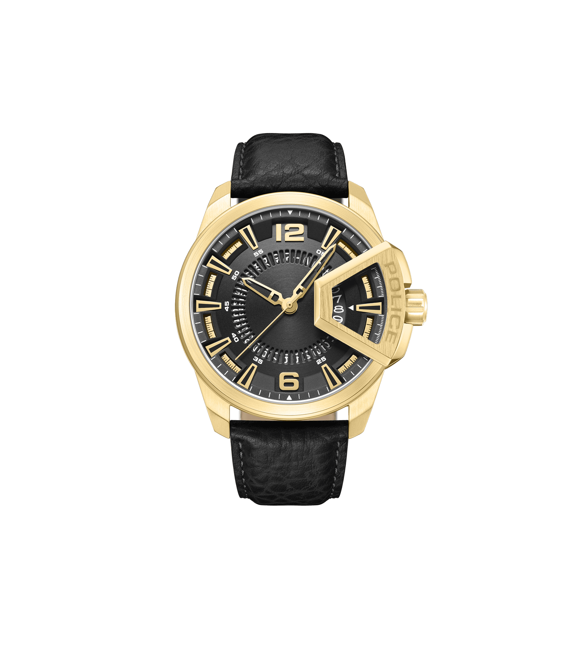 Police watches - Underlined Watch Police For Men Black, Gold | Quarzuhren