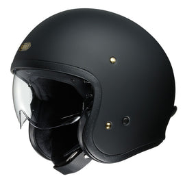 black classic open face helmet