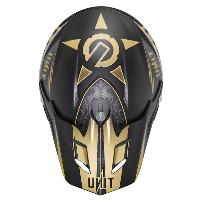 gold dirt bike helmet