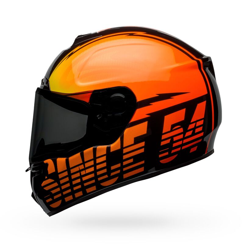 orange biker helmet