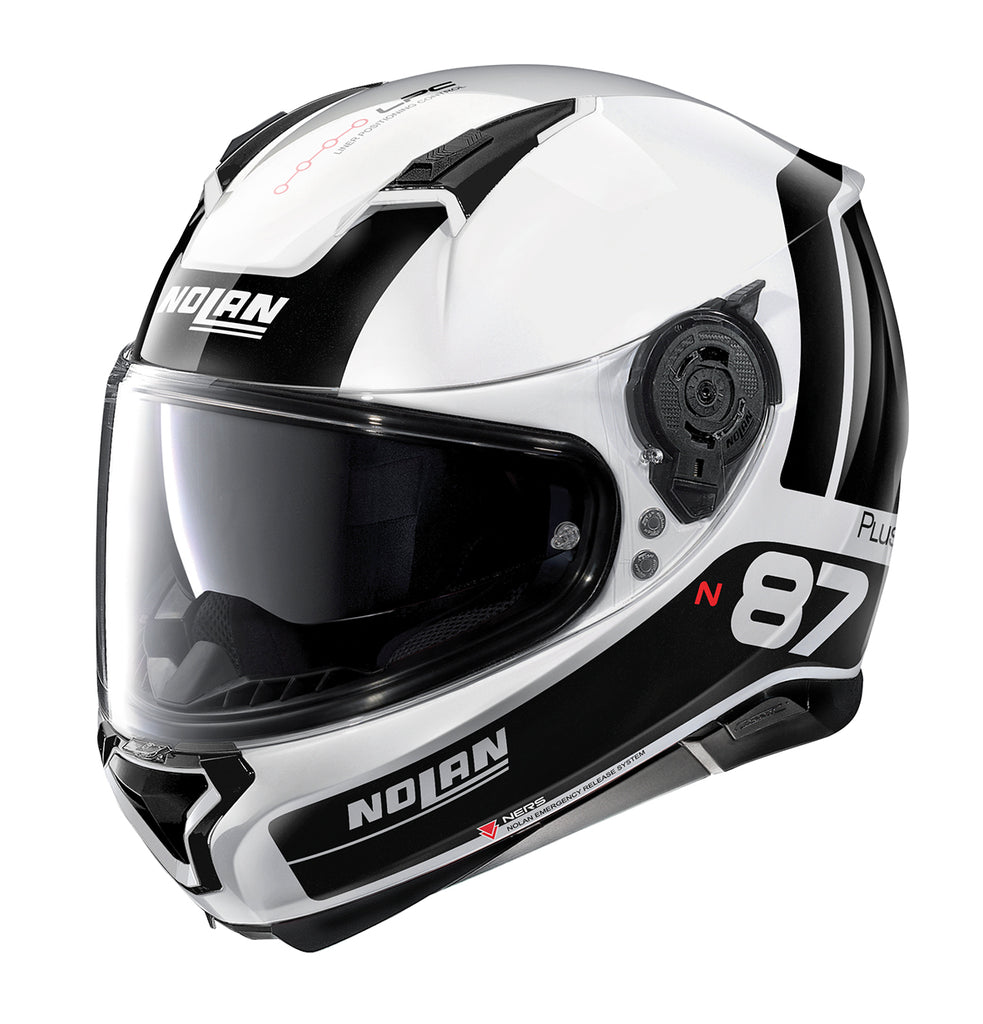 black and white full face helmet