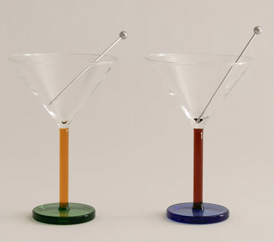 Piano Cocktail Glasses by Sophie Lou Jacobsen - set of 2 - The Grey Pearl