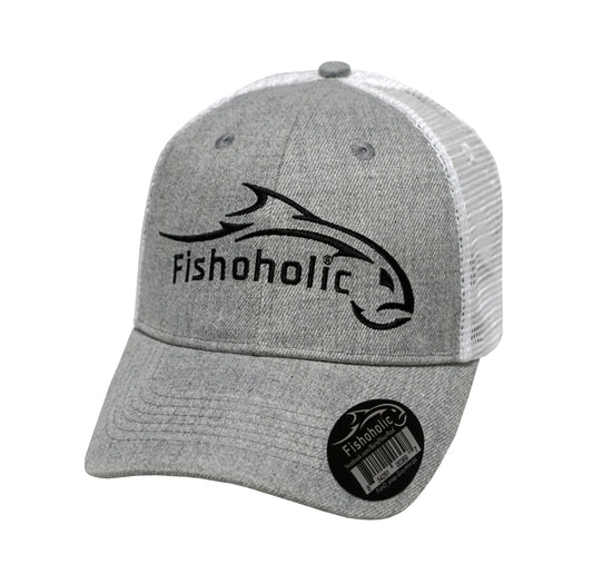 Fishoholic Snap-GRY-Patch Snapback Fishing Hat – Trucker Hat w’ Mesh Back &  Snap Closure (1 size fits most)