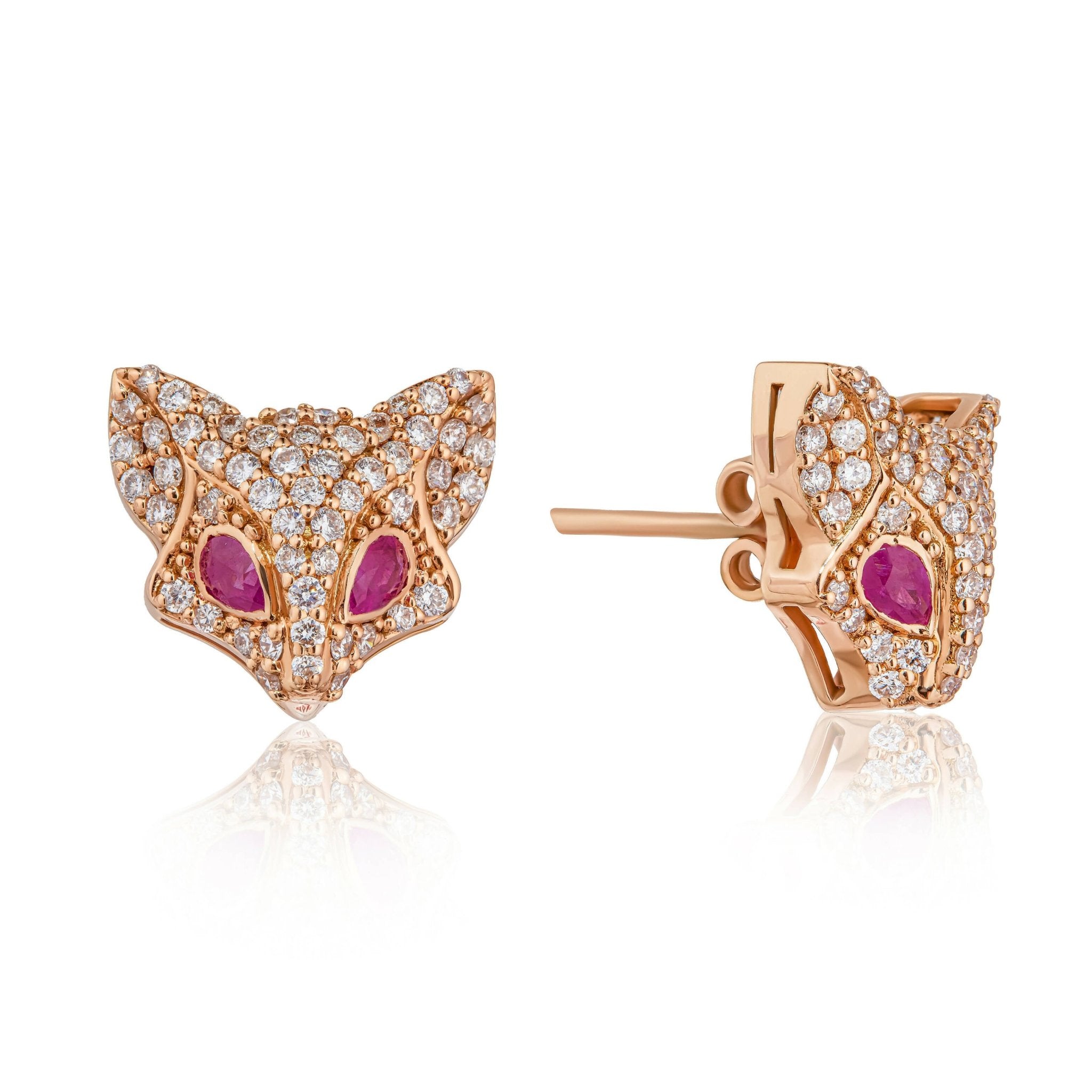 GAYA EARRINGS DIAMOND RUBY ROSE GOLD