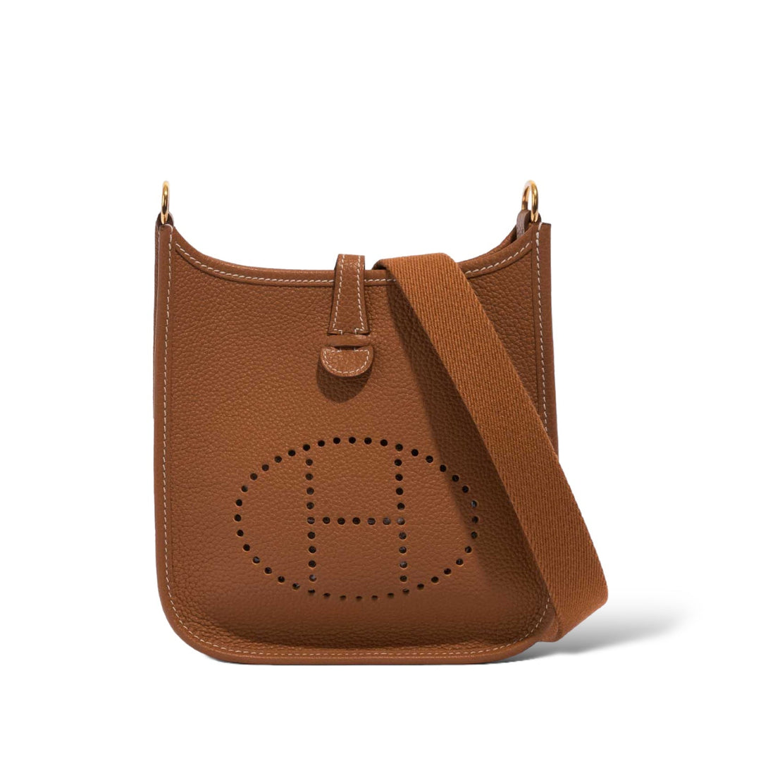 Céline Small Bucket in White Triomphe Canvas and Calfskin Tan - Gemaee UAE