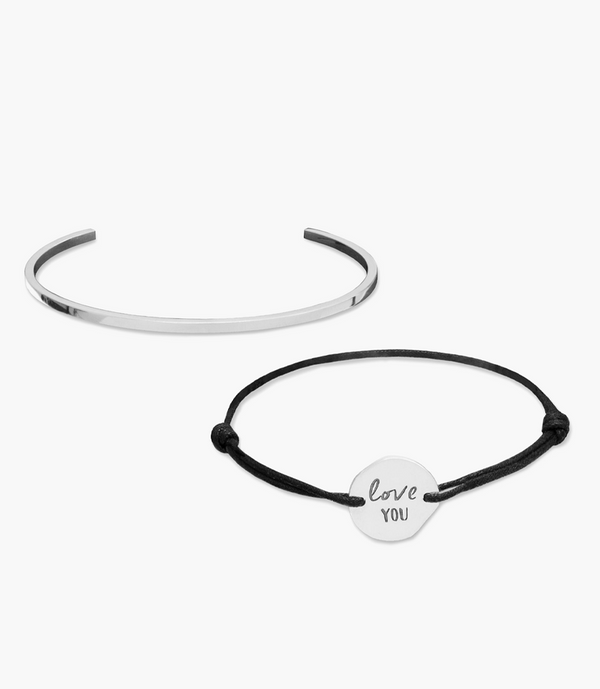 SOVEZIR - TRIO PADEL - TRIO BRACELETS JONC CORDONS HOMME - NOIR - bracelets