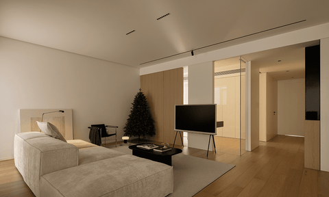 Minimalist Beige Modular Sofa in modern livingroom