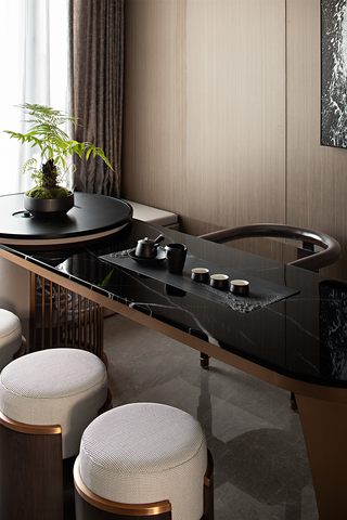 black marble table