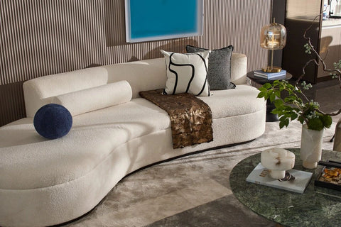 curved fabric sofa