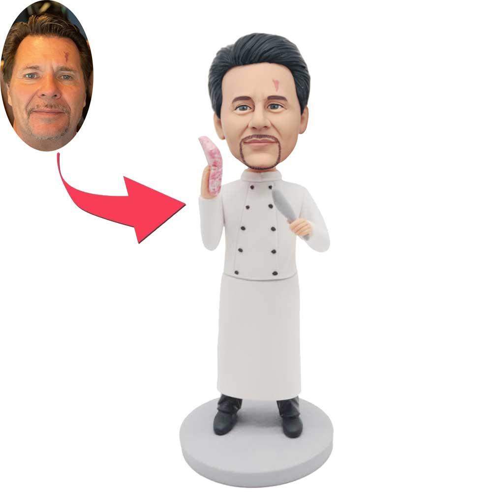 Custom Bobble Head Female Chef In The Kitchen Premium