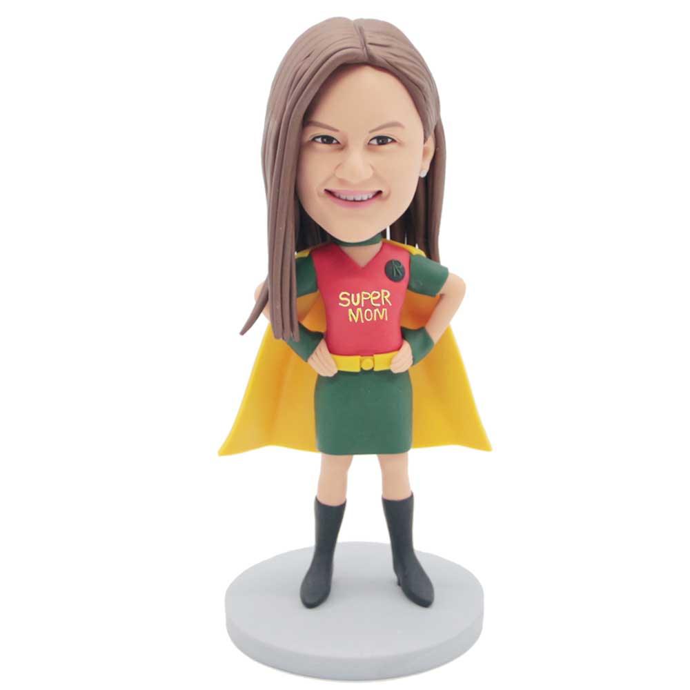 Mother's Day Gifts Super Mom In Red Cloak Custom Figure Bobbleheads