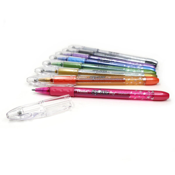 Pentel Sparkle Pop Metallic Gel Pens 1.0mm 8/Pkg : : Office  Products