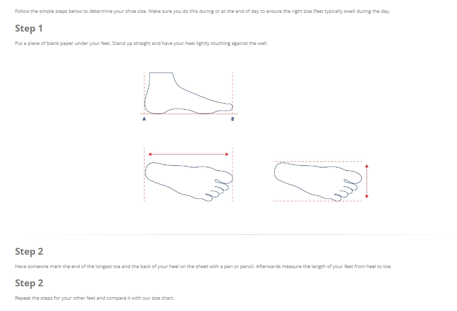 HOW TO MEASURE SHOE SIZE
