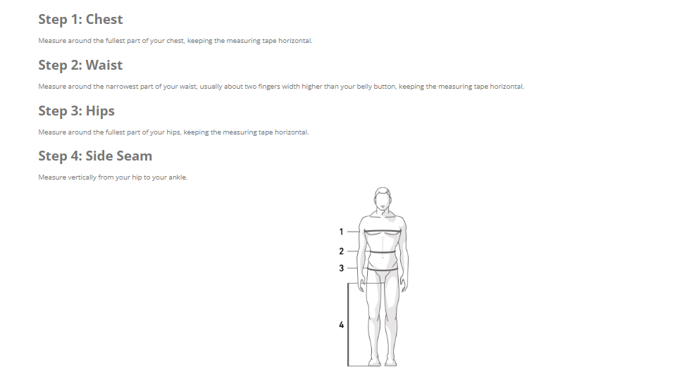 MEN'S BODY MEASUREMENTS
