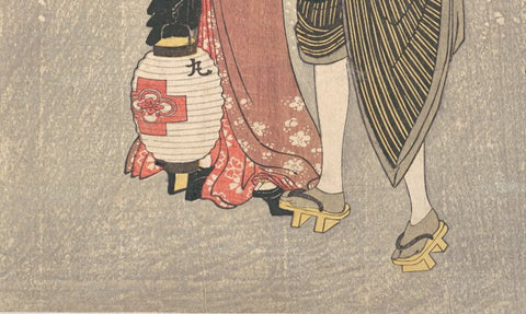 Old Japanese painting that girls are wearing Tabi socks