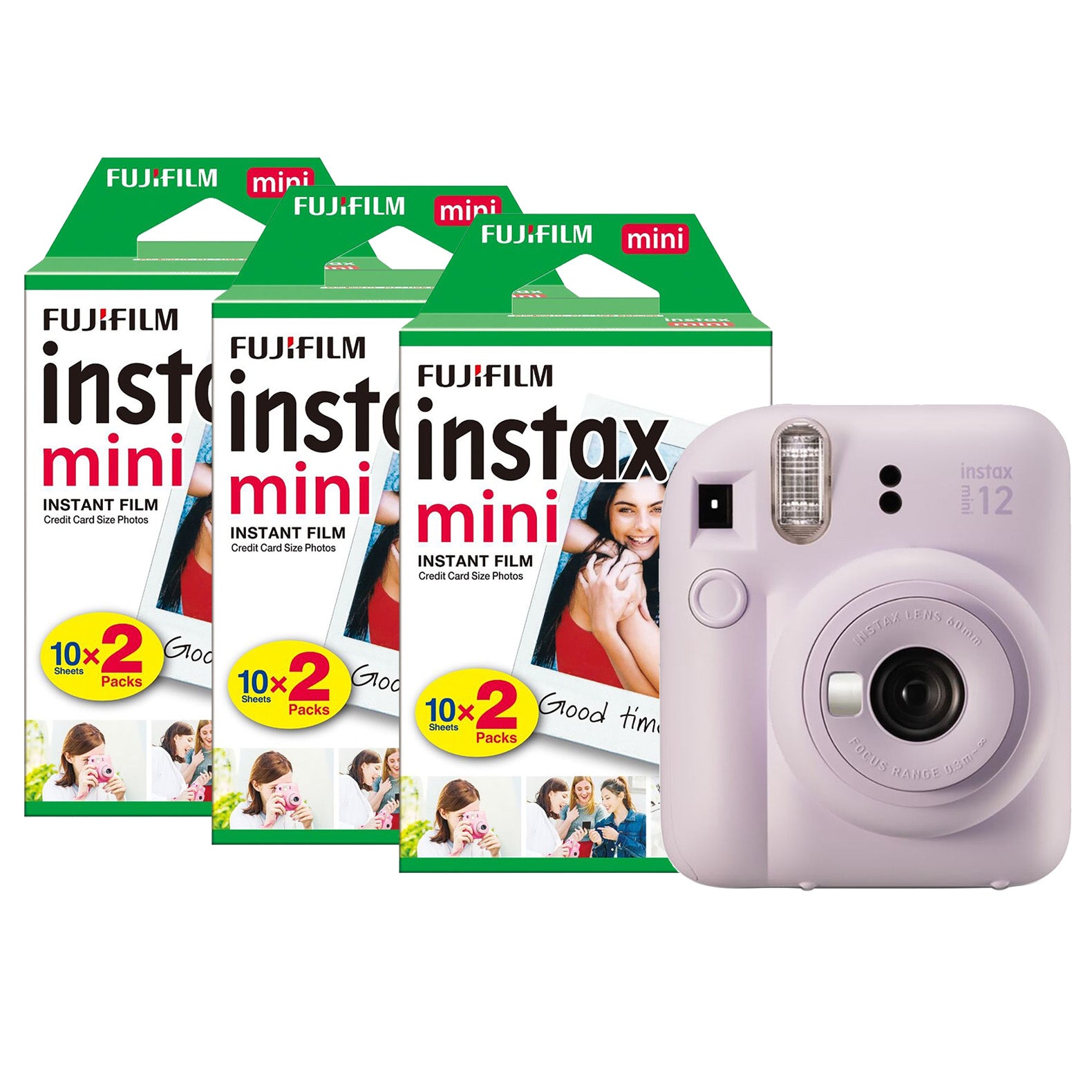 Fujifilm Instax Mini 12 Instant Camera - Lilac Purple (Camera + 60 Shot Pack)