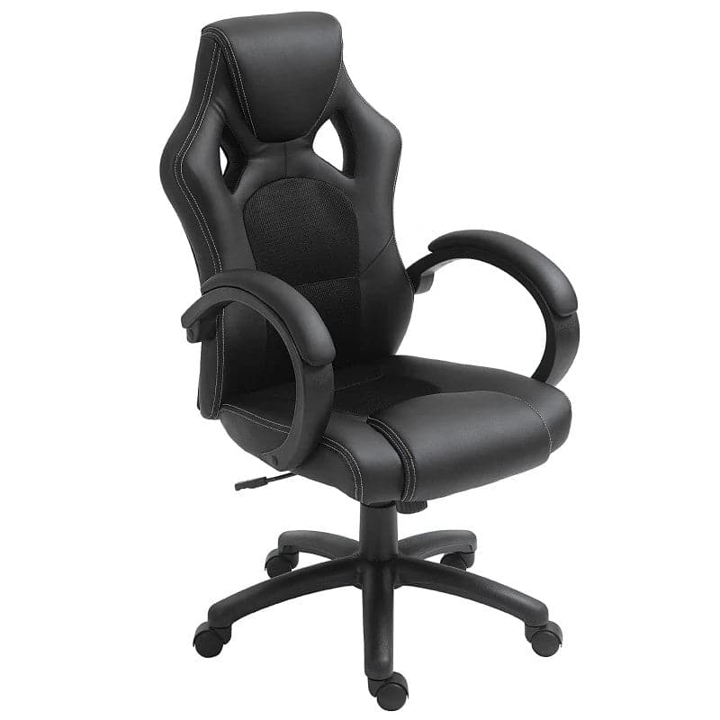 Maplin Faux Leather High-Back Adjustable Gaming Chair (Black)