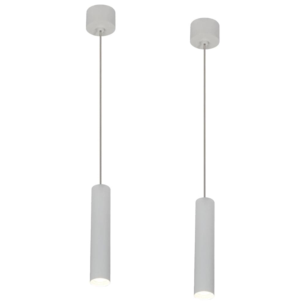 4lite Die-Cast Aluminium 3K Modern Slim 7W LED Pendant Light - White (Pack of 2)