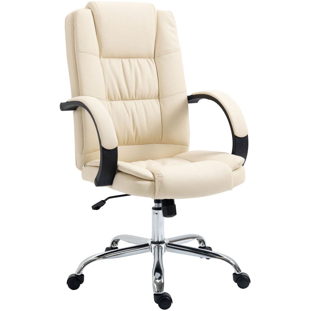 ProperAV PU Leather Adjustable Swivel Executive Office Chair (Beige)