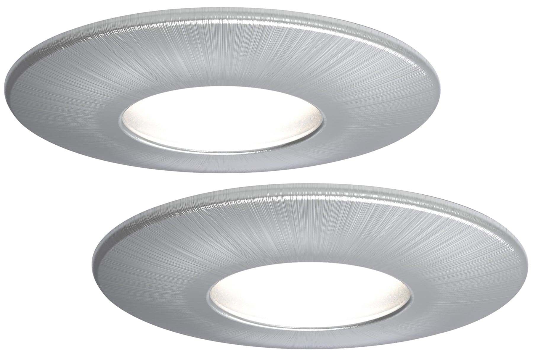 4lite WiZ Connected Fire-Rated IP20 GU10 Smart LED Downlight - Satin Chrome (Pack of 2)