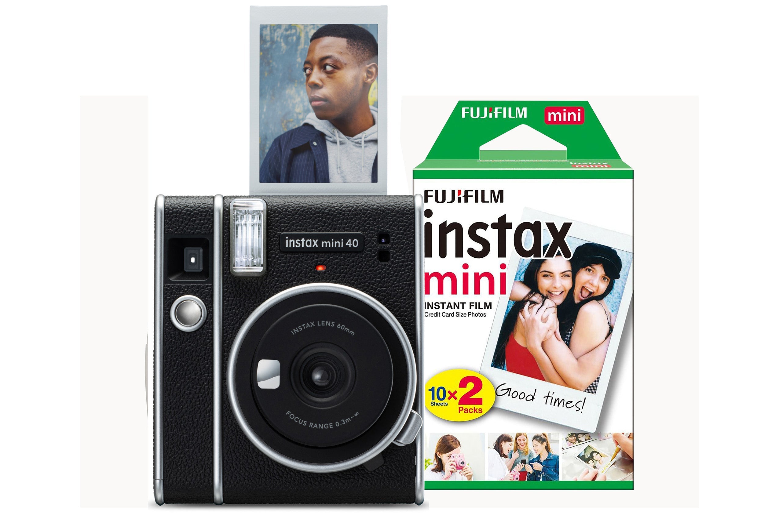 Fujifilm Instax Mini 40 Instant Camera - Black (Camera + 30 Shot Pack)