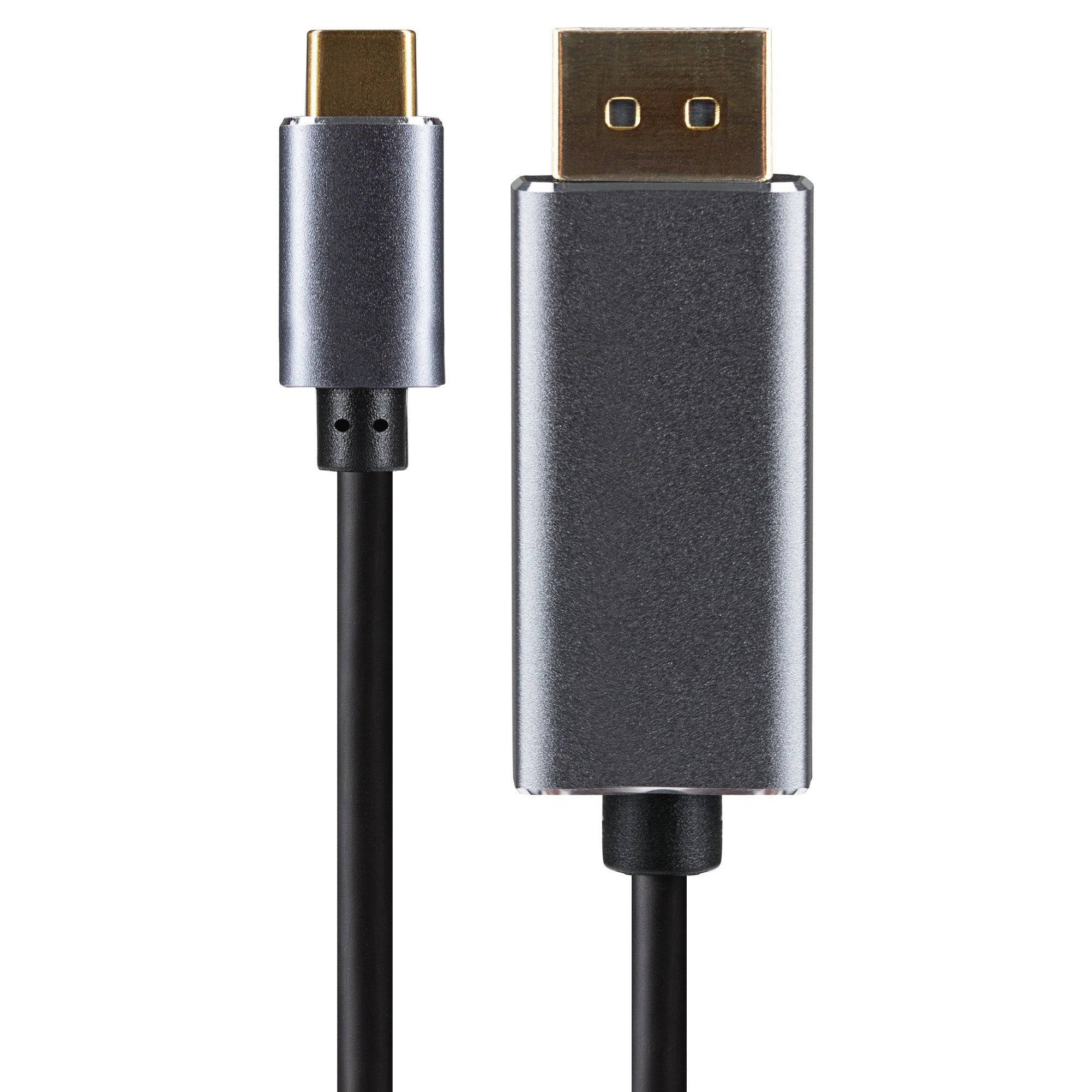 Maplin 8K USB-C to DisplayPort V1.4 Cable with Gold Connectors - Black & Silver, 2m