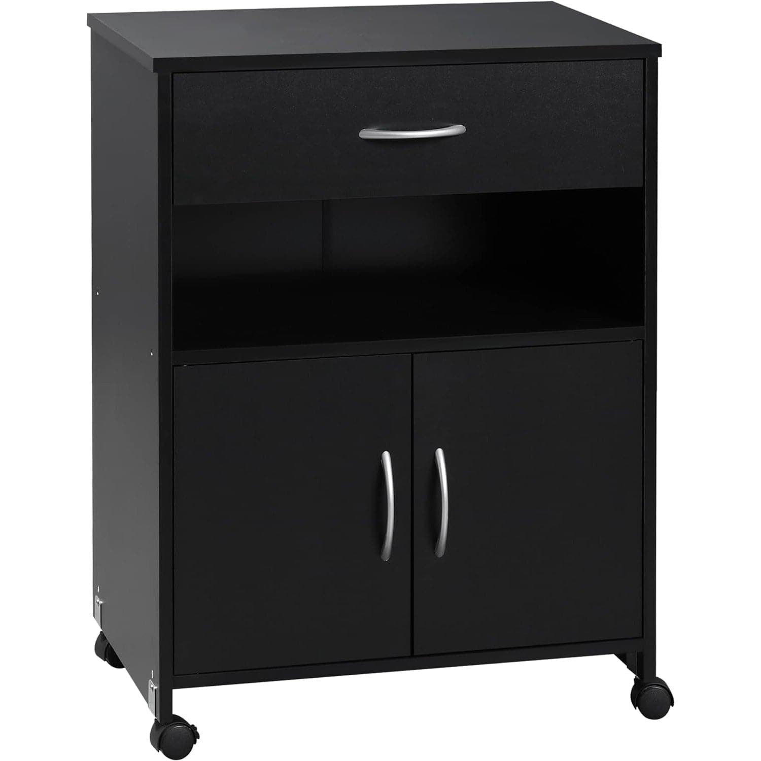 ProperAV Extra Mobile Printer Stand Storage Cabinet - Black