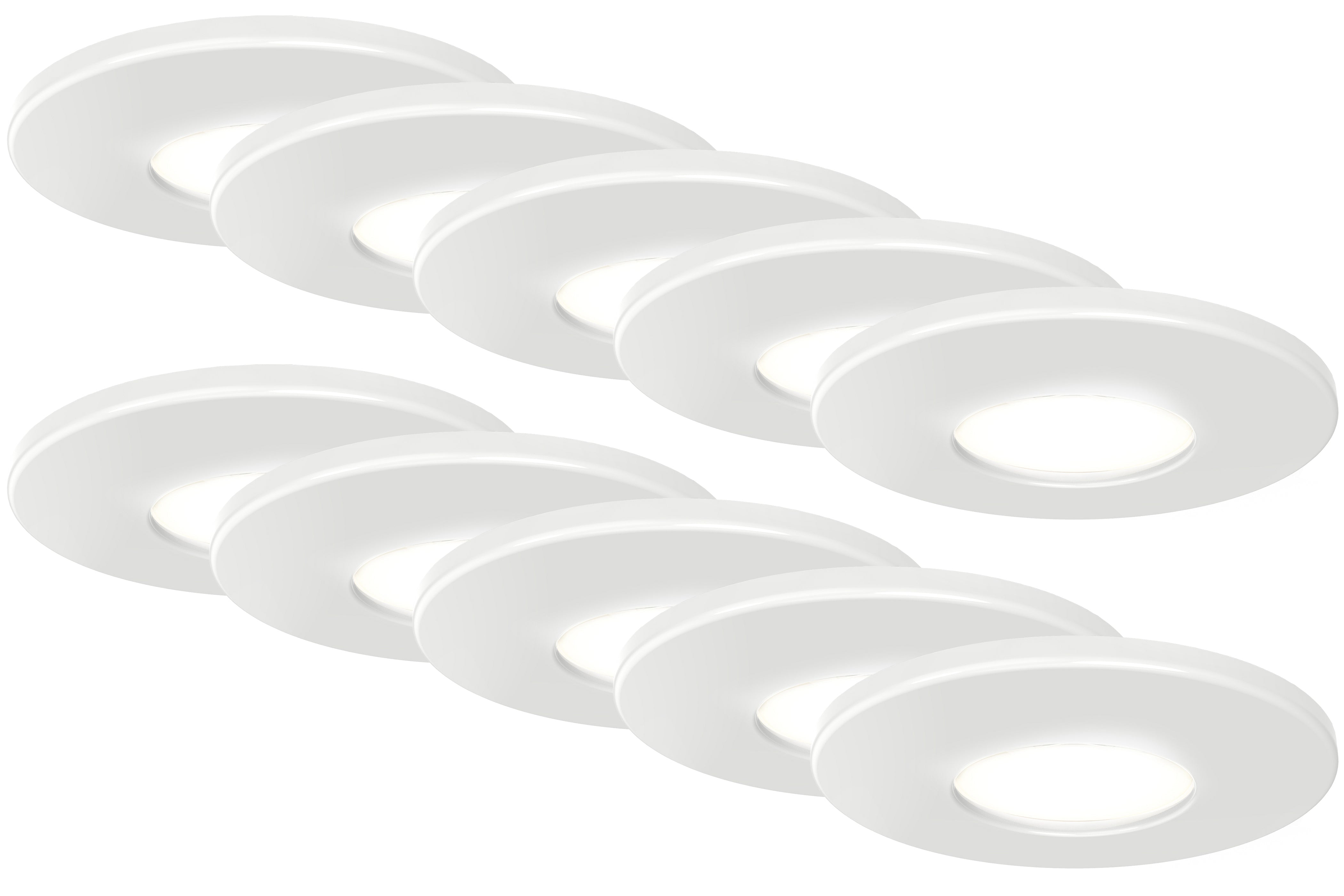 4lite IP65 3000K LED Downlight - White (Pack of 10)
