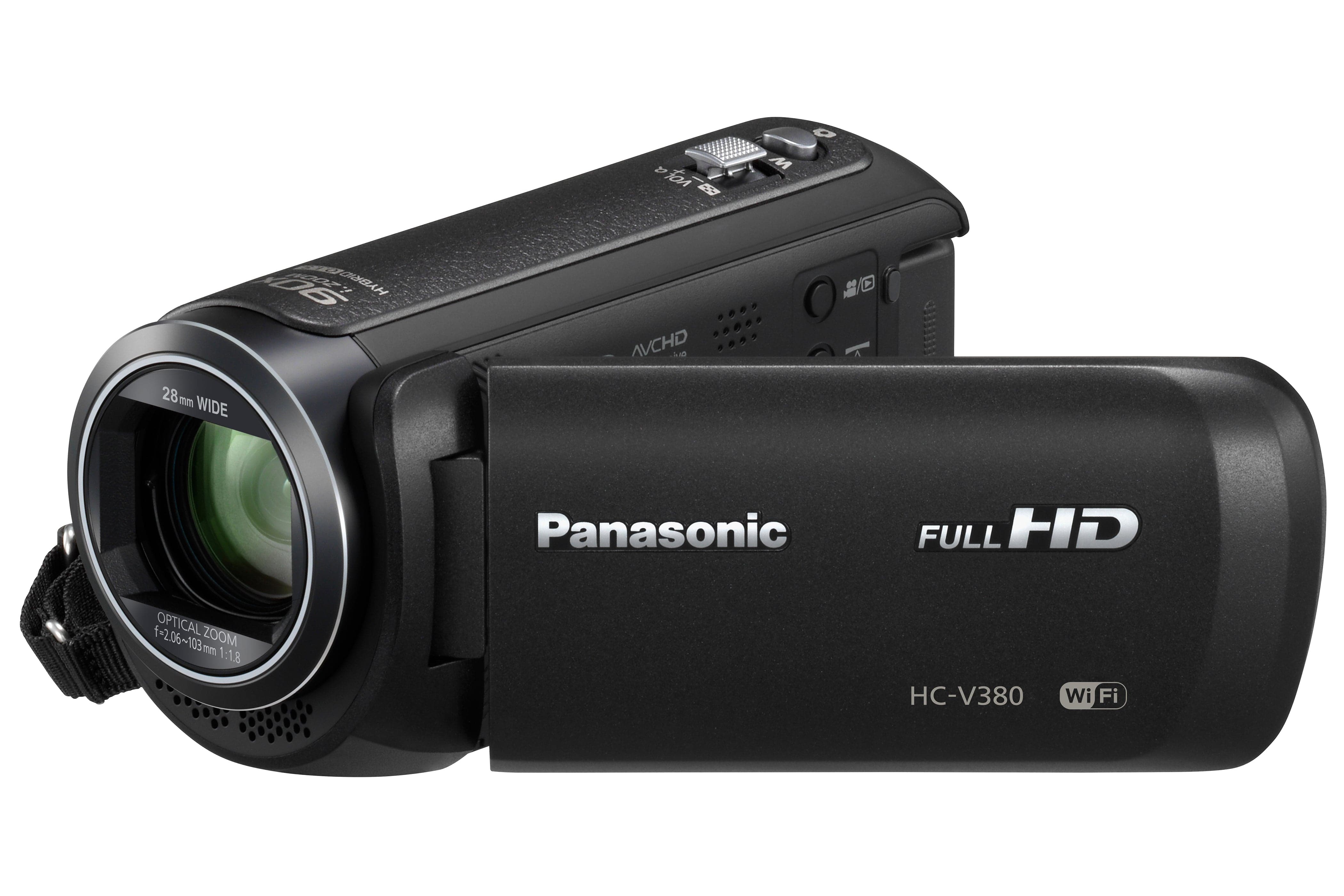 Panasonic HC-V380 Full HD Video Camcorder with 50x Optical Zoom, 3" LCD, WiFi & SD/SDHC/SDXC Compatibility - Black