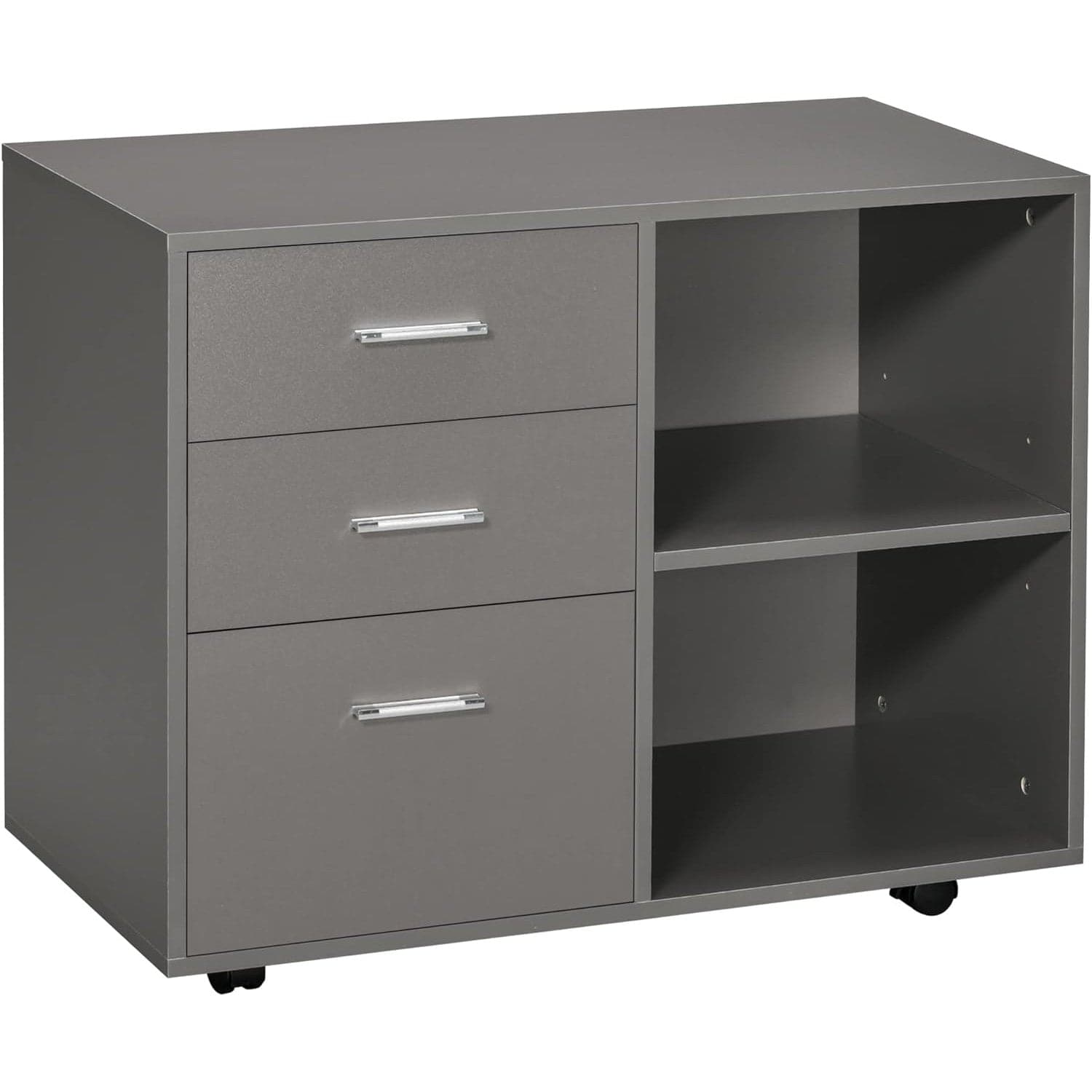 ProperAV Particle Board Rolling Storage Cabinet (Grey)