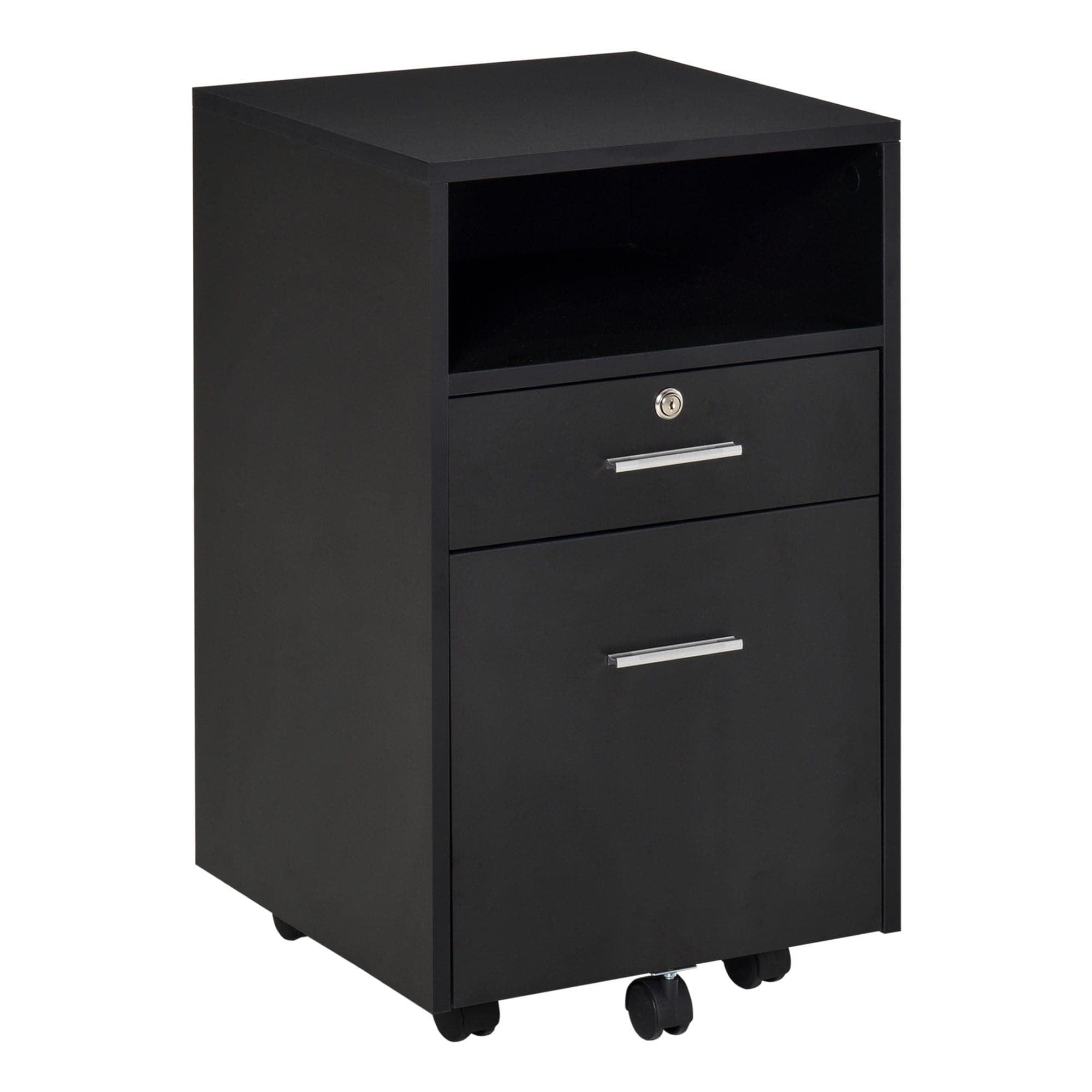 ProperAV Extra Mobile Lockable Filing Cabinet (Black)